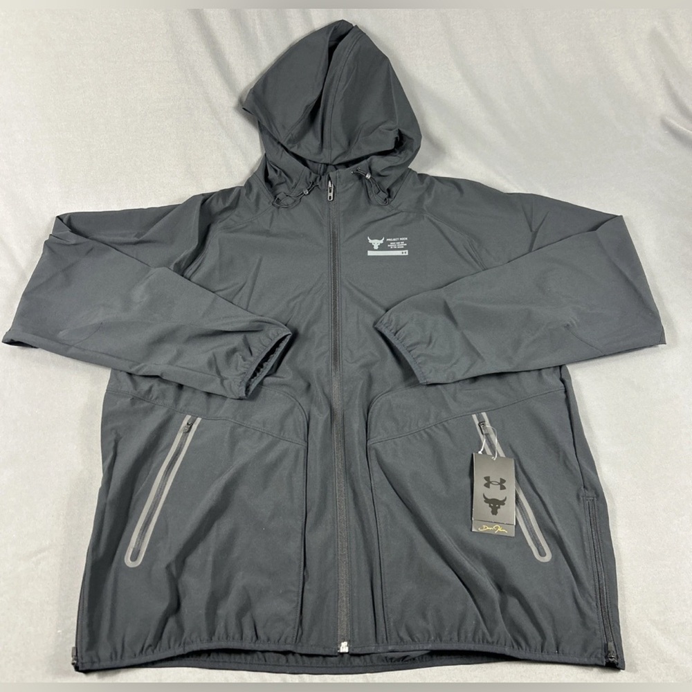 Under Armour Golf Jacket Hoodie Rock Unstoppable XL Black Polyester